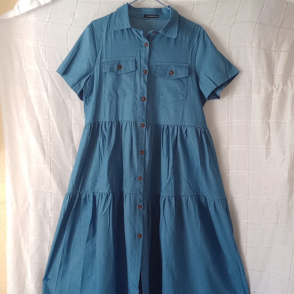 Denim Maxi Dress, Boho-Style, Sz 20, NWOT